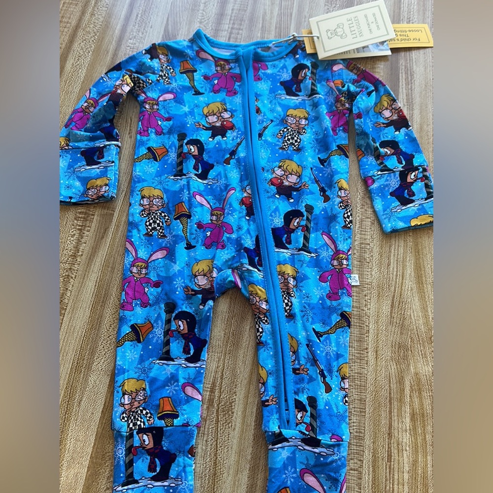 NWT Little Snuggles Christmas Story bamboo pajamas size 3-6 months